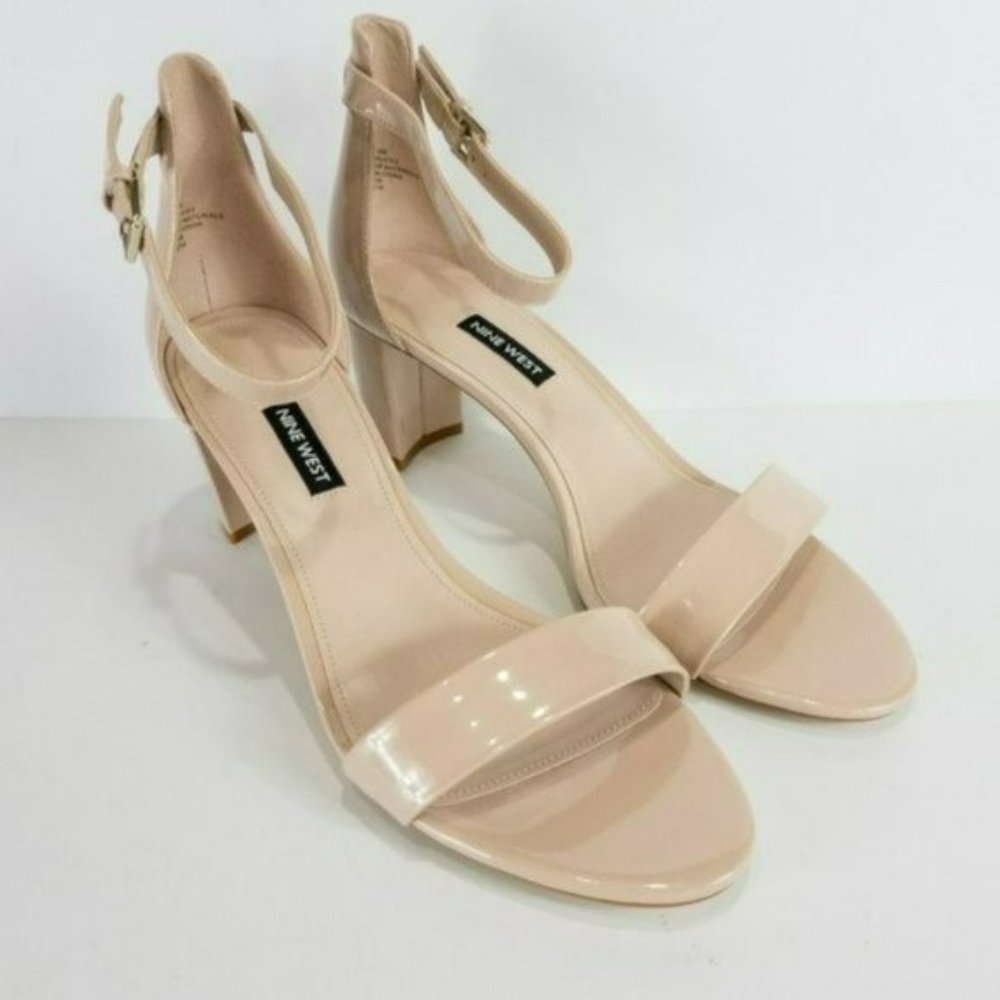 Nine West Pruce Ankle Strap Block Heel Sandals -Natural - Picture 8 of 11